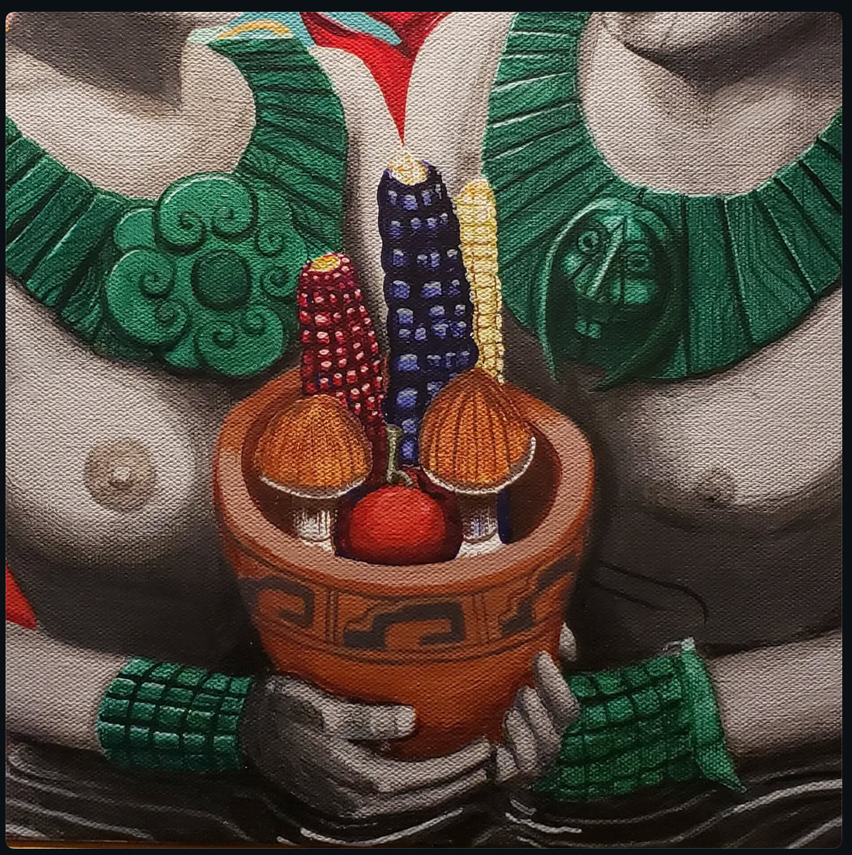 The harvest of chilli, corn and mushrooms 