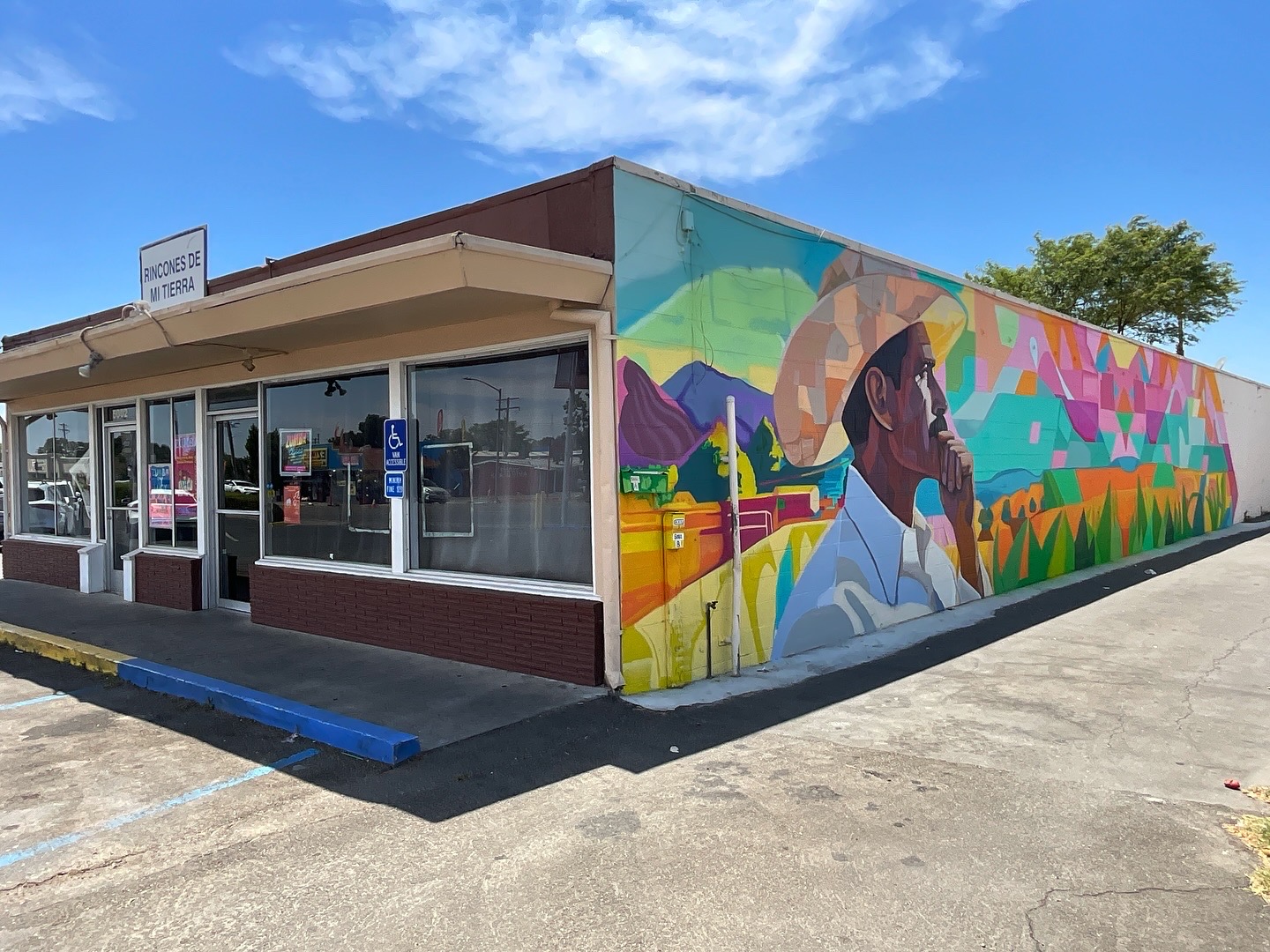 Colorful Chicano mural in Sacramento on Franklin Blvd 