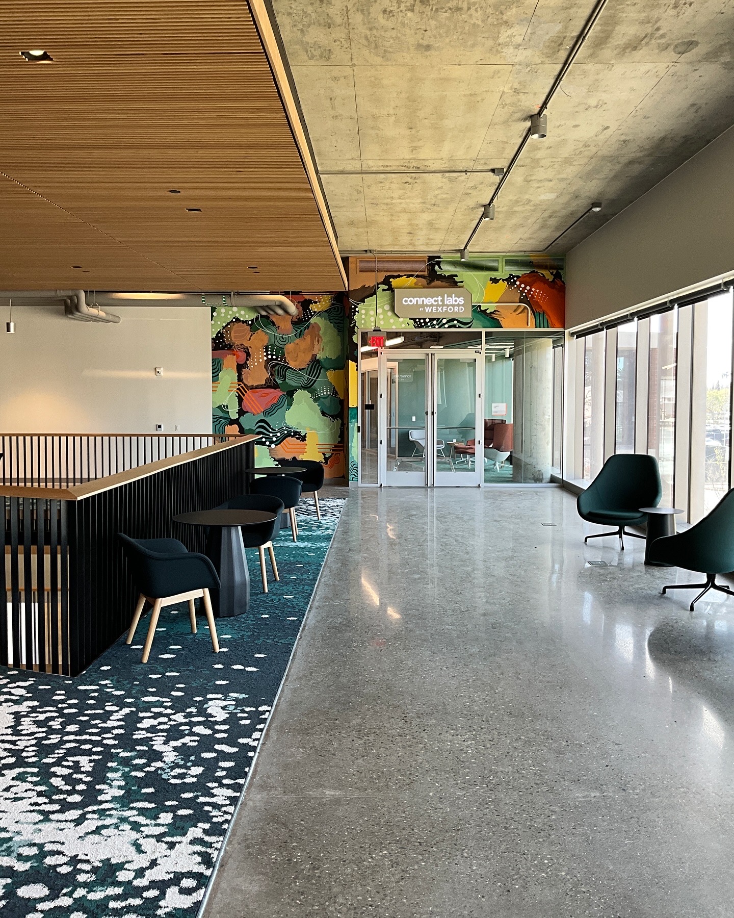 Aggie Square mural detail. Abstract organic public mural design.