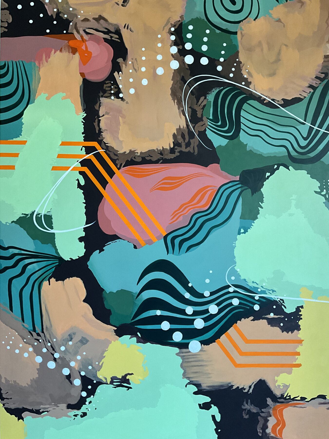 Public art abstract organic mural