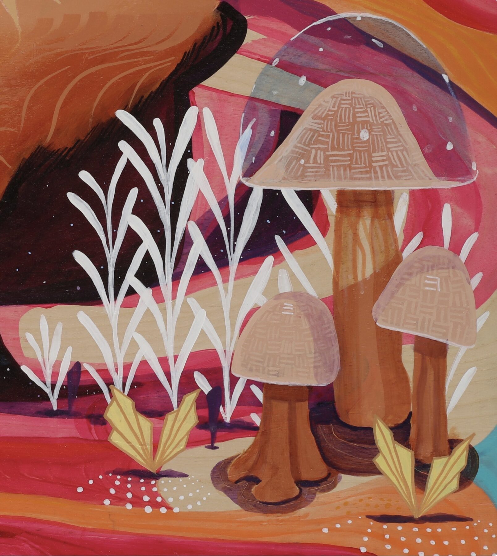 Closeup of Tlali Nantli. Psychedelic plants and abstract color