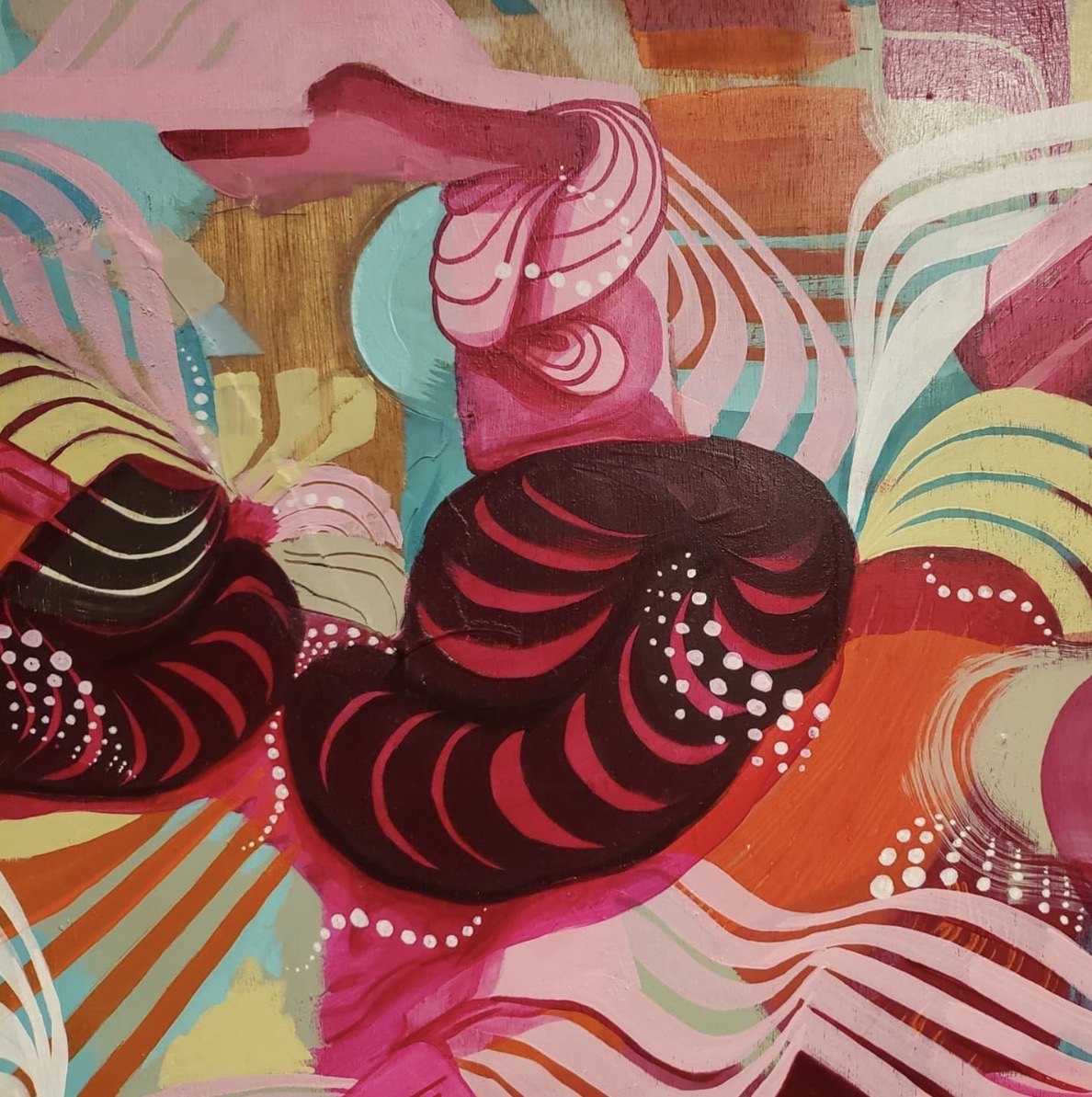 Detail on abstract freestyle painting by 2hermano