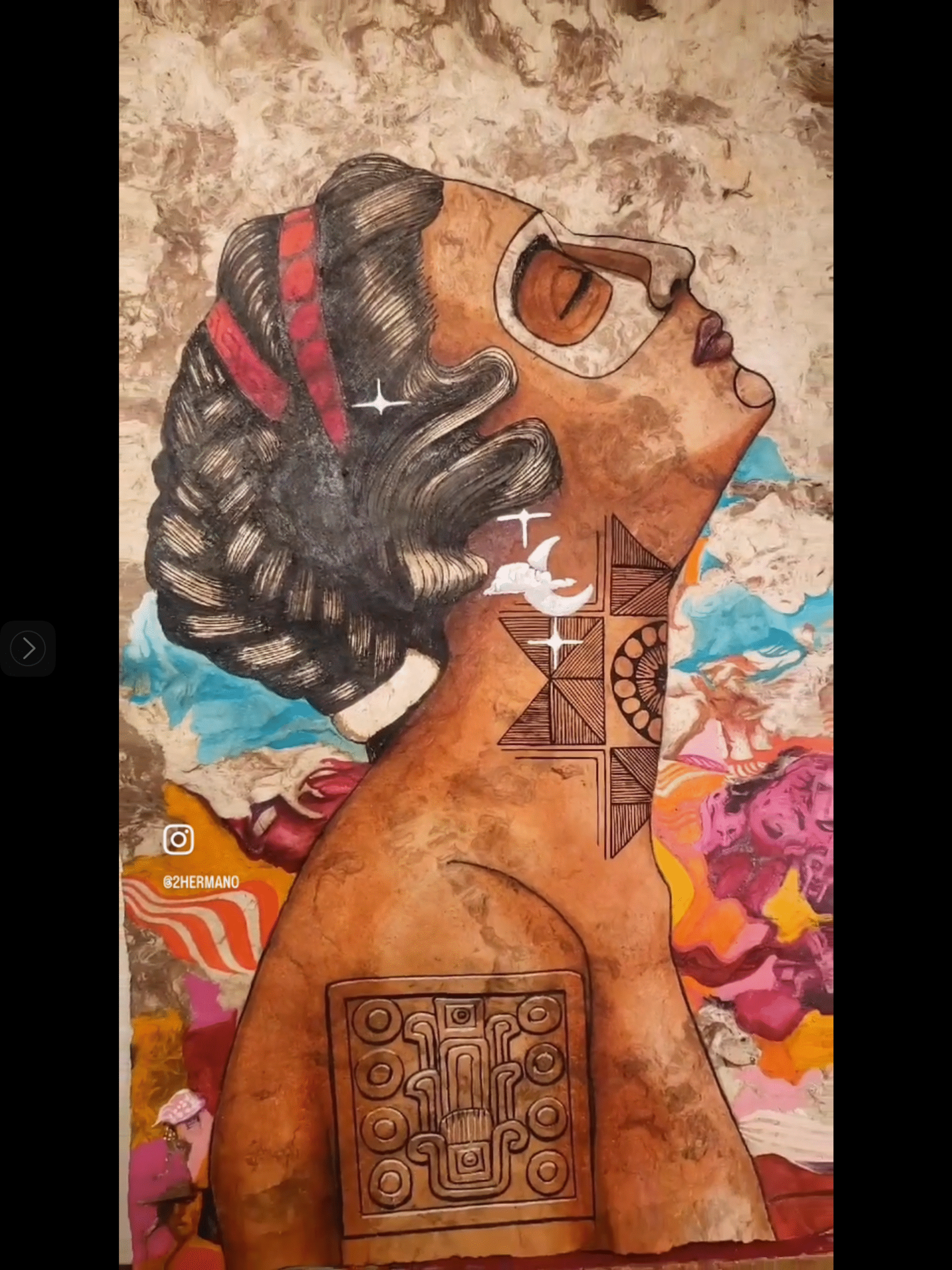 Acrylic painting by 2hermano. Hija de Venus.