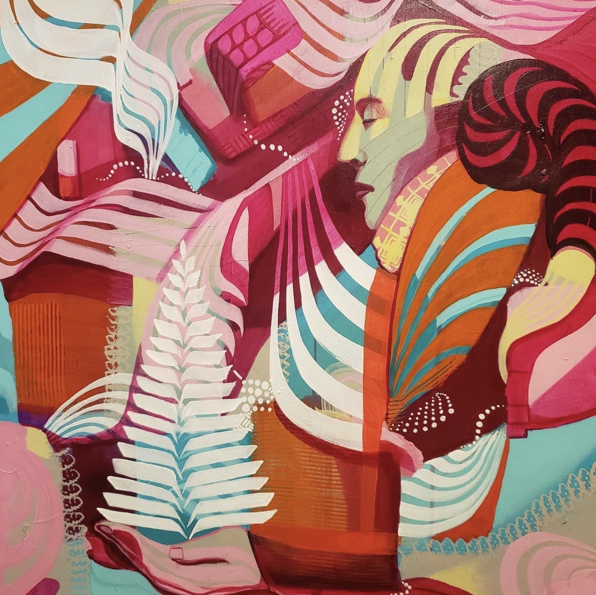 Detail on abstract freestyle painting by 2hermano