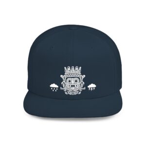 Tláloc (White) Embroidered Flat Bill Snapback Hat