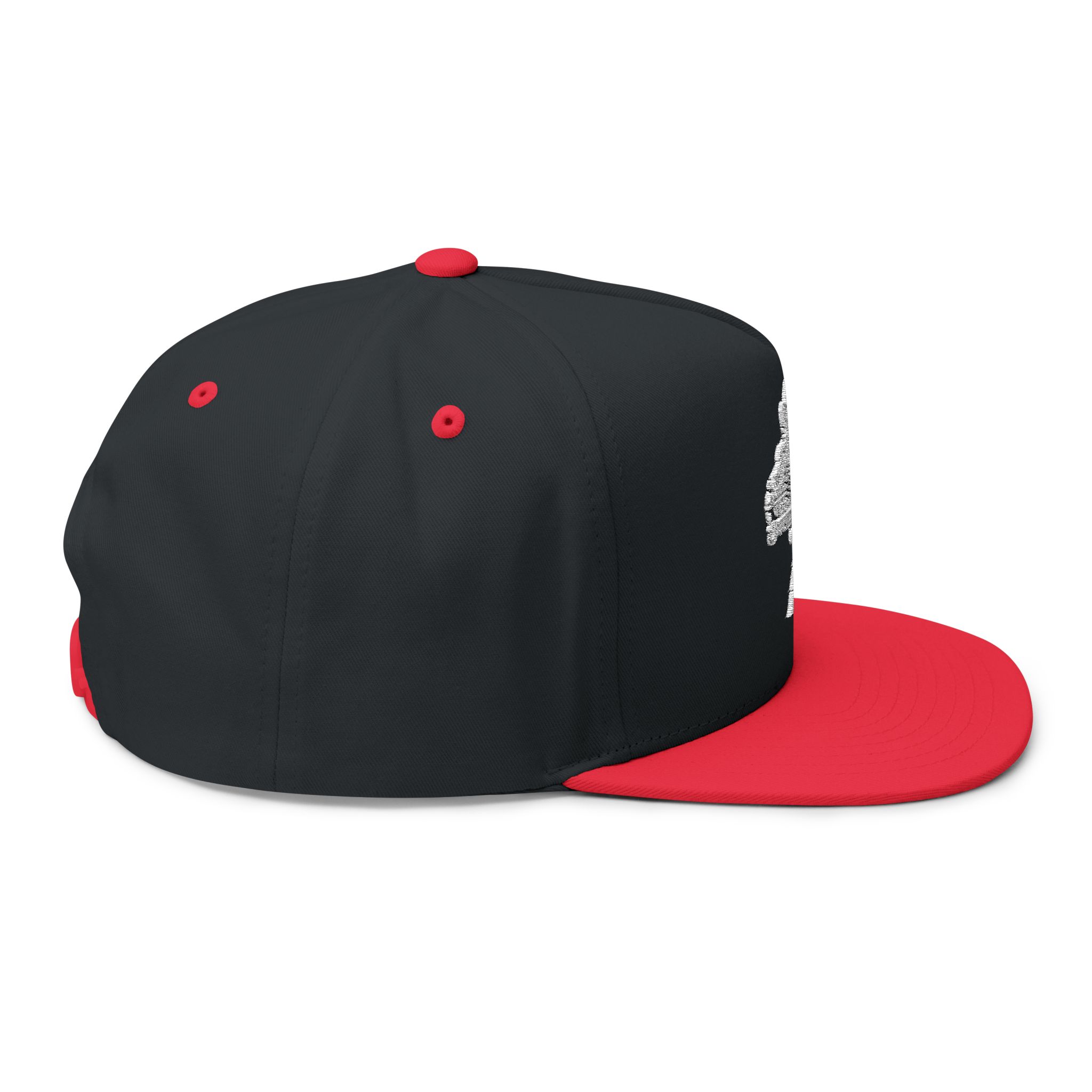 The Feathered Serpent Embroidered Flat Bill Snapback Hat