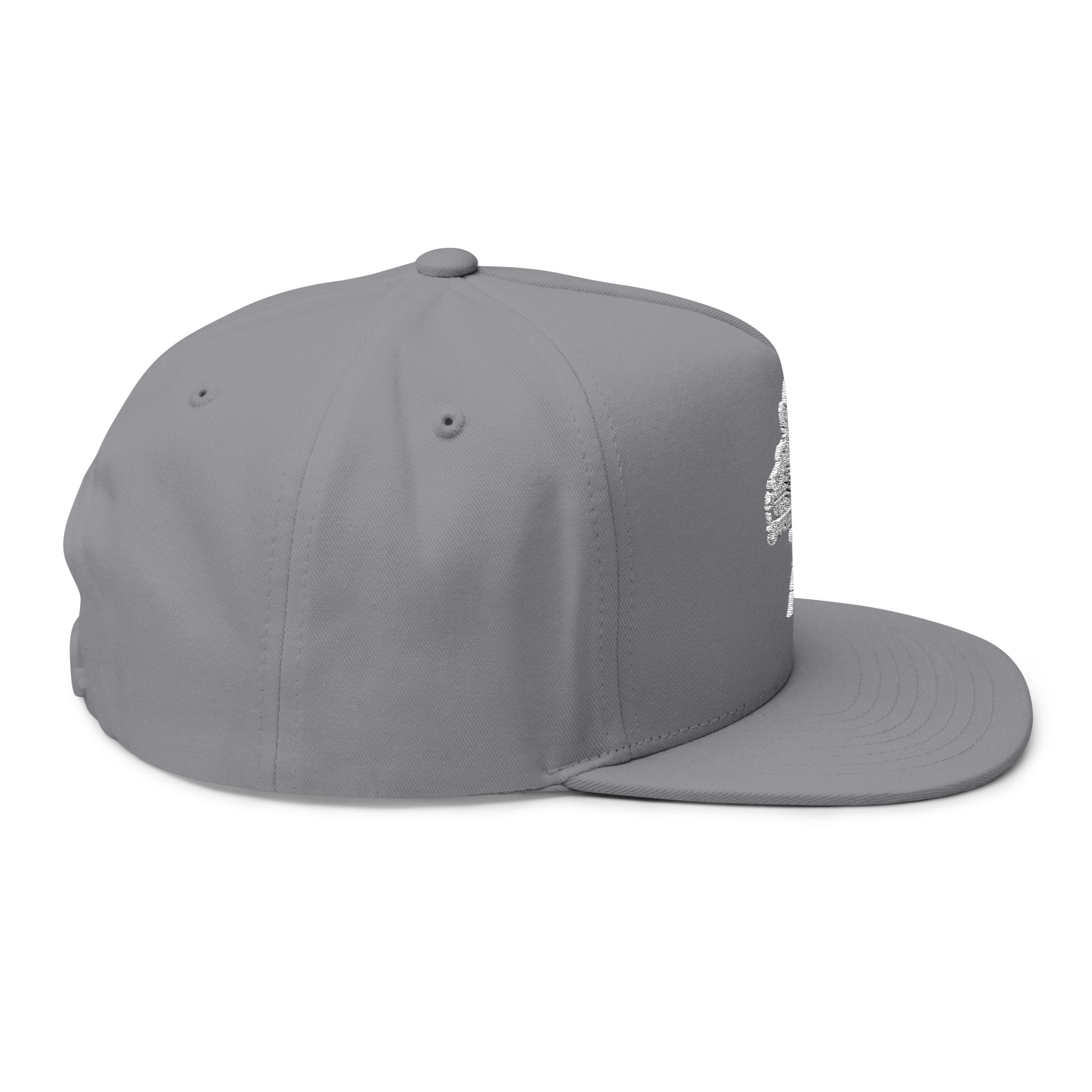 The Feathered Serpent Embroidered Flat Bill Snapback Hat