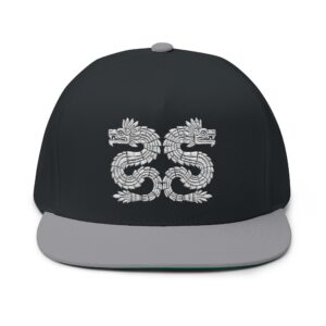 Quetzalcoatl Embroidered Flat Bill Snapback Hat