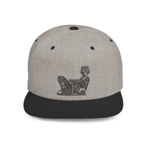 Chacmool (black) Embroidered Flat Bill Snapback Hat