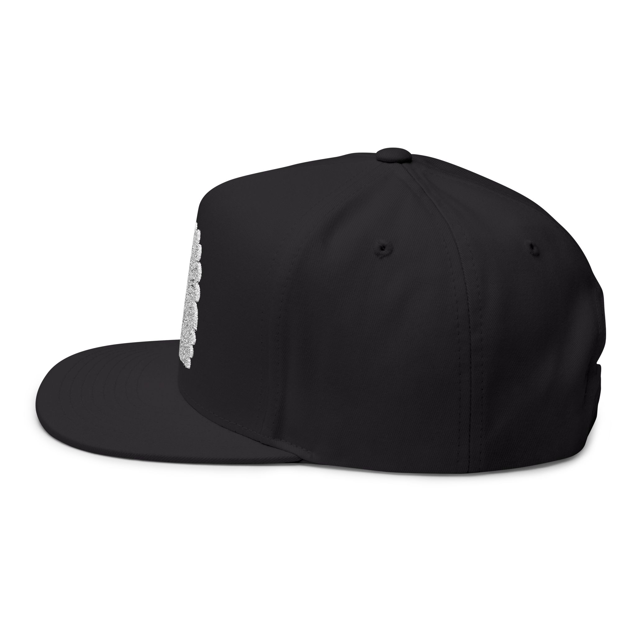 The Feathered Serpent Embroidered Flat Bill Snapback Hat