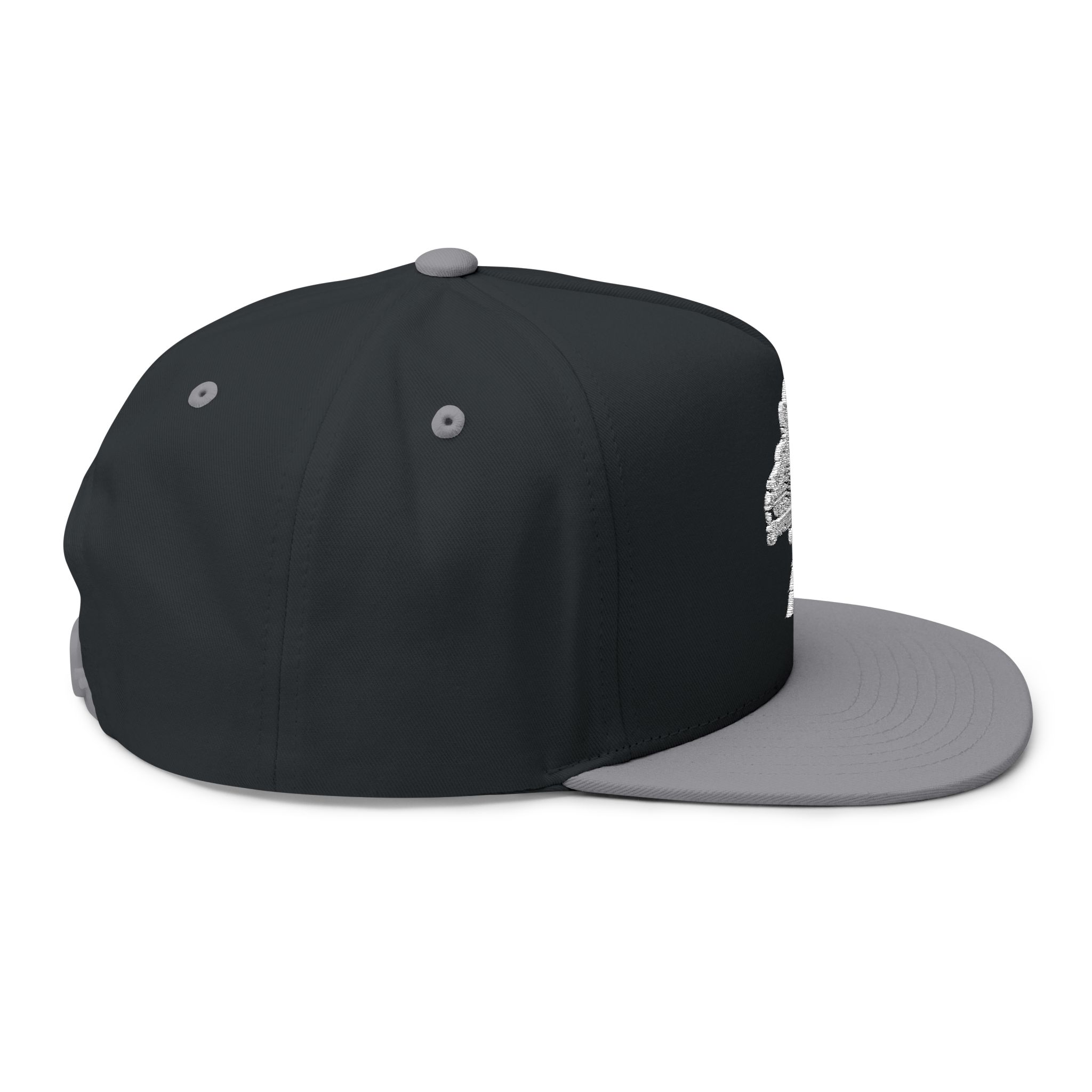 The Feathered Serpent Embroidered Flat Bill Snapback Hat