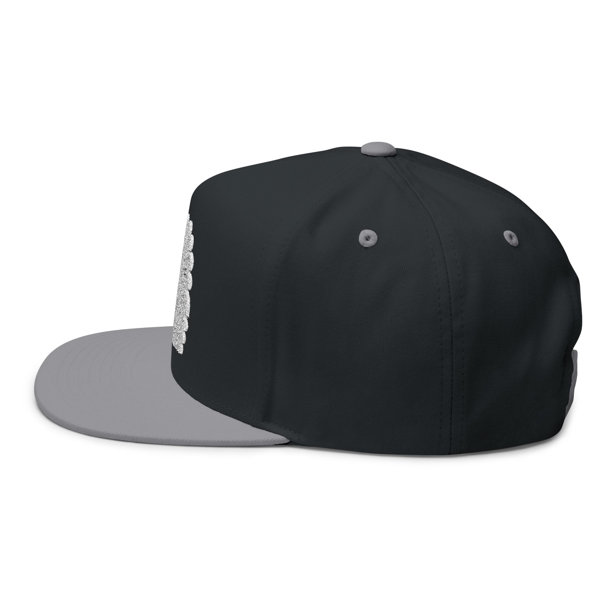 The Feathered Serpent Embroidered Flat Bill Snapback Hat