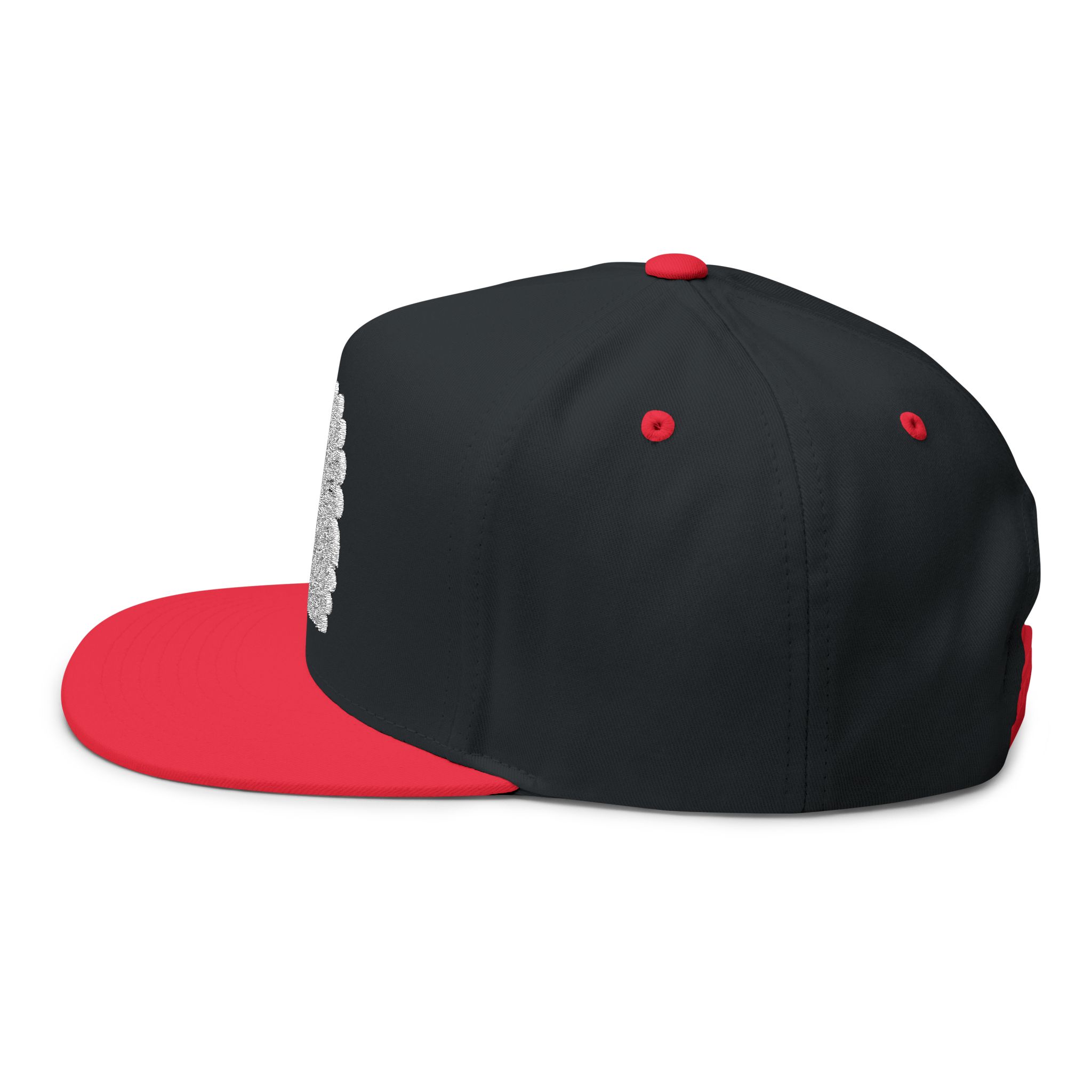 The Feathered Serpent Embroidered Flat Bill Snapback Hat