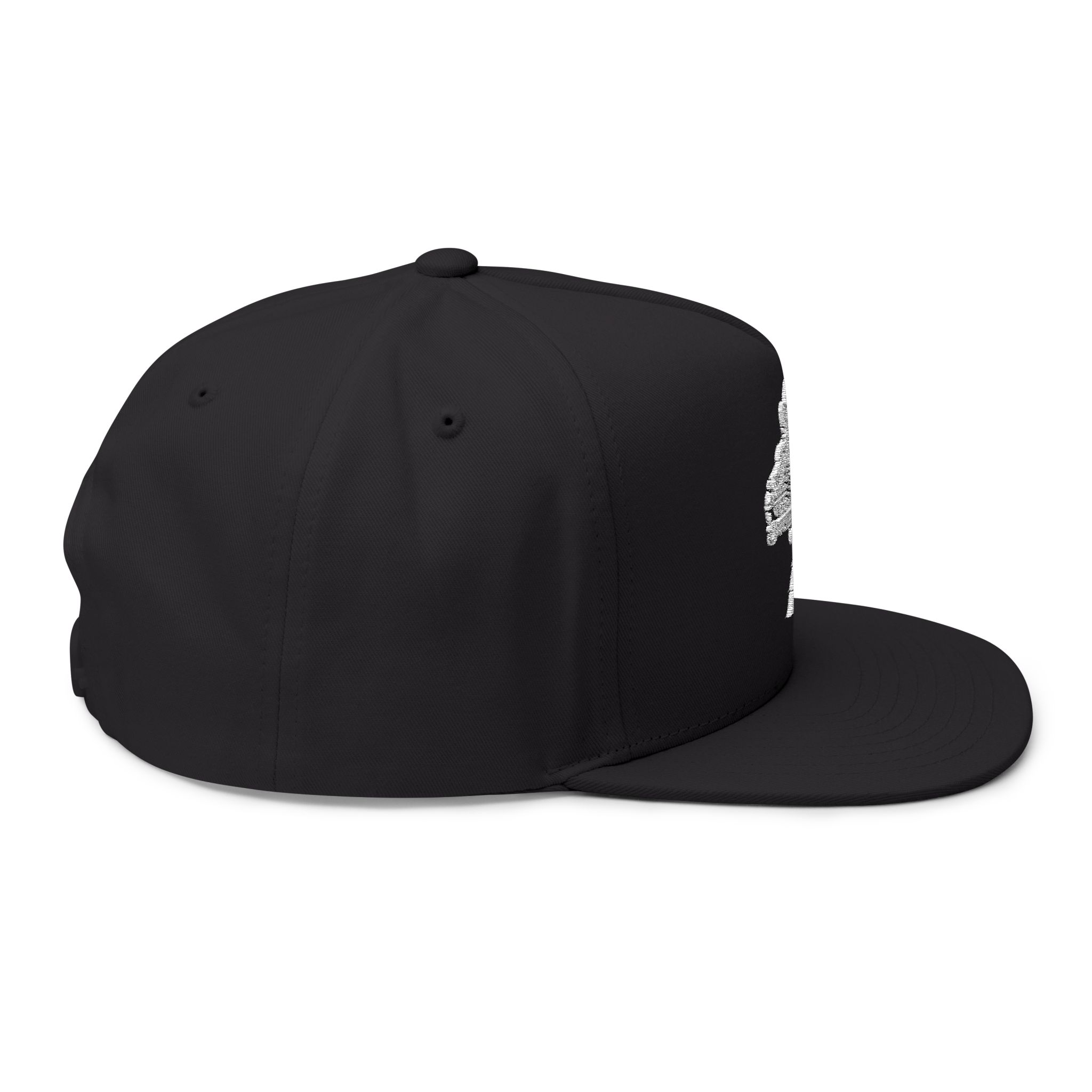 The Feathered Serpent Embroidered Flat Bill Snapback Hat